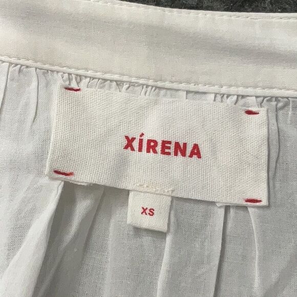 Xirena 100% Cotton White Tiered Flutter Sleeve Prairie Cottagecore Dress XS - Picture 4 of 11